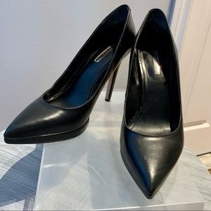 Leather Stiletto Pointed Heels